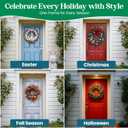 5-Pack 14 Inch Wire Wreath Frame Round Metal Wreath Form with Ring Design for DIY Crafts, Floral Projects, and Home Decor Dark Green Wire Frame for Christmas Holiday & Weddings