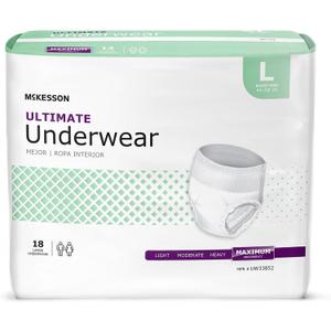 McKesson Ultimate Adult Incontinence Underwear, Large, 58 in, 72 ct
Unisex Bladder Leak Protection, Postpartum and Incontinence