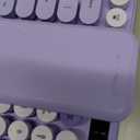 Wireless Keyboard, Round Keycaps, Retro Typewriter Keyboard with Detachable Wrist Rest, Sleep Mode, Foldable Legs, 2.4GHz Full-Size Cordless Computer Keyboard for Windows/PC/Laptop (Colorful-Purple)