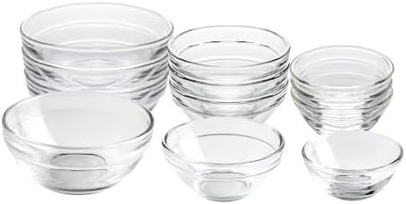 HillSpring 3 Sizes of Glass Prep Bowl Sets, Clear Small Pinch Bowls for Salt, Spices and Chopped Ingredients, 1.5oz/2.5oz/3.5oz, Set of 8
