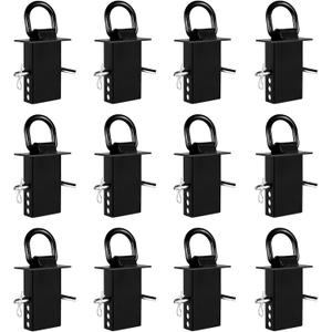 12Pack Trailer Stake Pocket D Ring Heavy Duty Utility Trailer Stake Pocket Accessories Car Hauler Trailer Accessories Flatbed Black