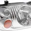 APSVE 2PCS Chrome Headlight Headlights Compatible with 2001 2002 2003 2004 Nissan Frontier (Base XE) Headlight+Corner Parking Turn Signal Marker Light, Clear