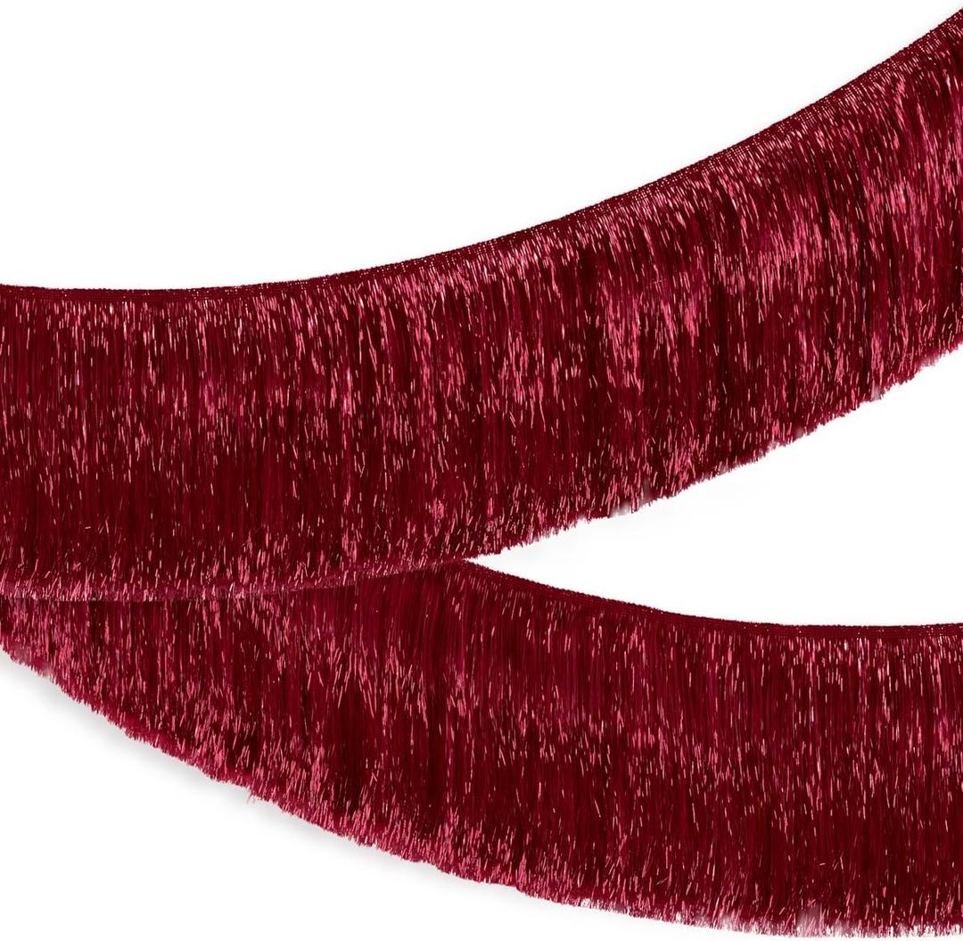 xo, Fetti Burgundy Fringe Banner - 4 ft | Bachelorette Decorations, Cute Birthday Photo Booth, Party Backdrop, Wine Bday Supplies