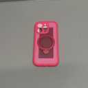 BERFY for iPhone 16 Pro Case, Compatible with MagSafe, Built-in Privacy Screen Protector and 360 Spin Magnetic Stand, Anti-Spy Full Body Shockproof Phone Case for 16 Pro 6.3", Matte Hot Pink