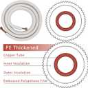 Mini Split Line 1/4" & 1/2" Insulated Copper Aluminum Line Set -16FT Copper Aluminum Pipes(1/4+1/2)