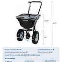 EliteEdge 80 LBS Push Broadcast Spreader, 12FT Spreading Width, 13in All-Terrain Wheels, Adjustable Flow Control, Heavy Duty Walk Behind Lawn Spreader for Fertilizer, Grass Seed, Ice Melt, Salt