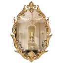 Oval Gold Baroque French Vintage Wall Mirror, 24"x16" Antique Vanity Ornate Decorative Mirror with Metal Frame, Carved Pattern for Living Room, Entryway, Hallway, Bedroom,Bathroom