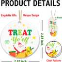2 x Inspirational Christmas Hanging Ornaments 2025, for Coworkers Collegues Friends,Treat Yo'elf Ceramic Hanging Ornament Keepsake with Golden Ribbon for Xmas Tree Decor