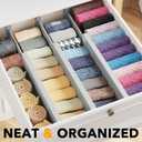 SpaceAid Bamboo Dresser Drawer Dividers 6 Pack, 4.65 High Adjustable 12.5-17 Drawer Organizers, Expandable Organization for Clothing, Clothes, Dressers, Gray