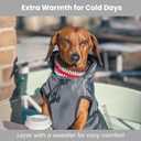 Self-Heating Thermal Insulated Dog Coat - Waterproof Winter Jacket for Dogs - Lightweight Non-Bulky Fit, Easy On/Off Clip, Hair-Free Lining (M)