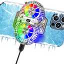 TRILINK Phone Cooler for Gaming with Dual Cooling Fans - Advanced Phone Cooling Technology - RGB LEDs - Ultra-Quiet - Output Function - LED Temperature Display for Android iPhone iOS Game Radiator