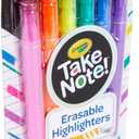 Crayola Take Note Erasable Highlighters (6ct), Assorted No Bleed Highlighters, Chisel Tip Marker Set, For Organizing & Coloring, Gifts