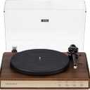 Crosley C65A-WAGL 2-Speed Vinyl Record Player Turntable with 50W Speakers, Moving Magnet Audio-Technica Cartridge, Bluetooth Receiver, Walnut