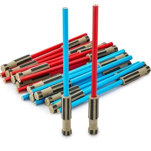 L LIFETIME Light Saber Pencils Party Favors 24 Pack Blue & Red Pencils with 3D Eraser Tops Star Fan Goody Bag Supplies, Birthday Celebration Gifts for Kids, Teens & Adults