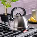 Mr. Coffee Flintshire 1.75-Quart Stainless Steel Whistling Tea Kettle – Brushed Satin Finish Stove-Top Kettle for Boiling Water, 1.8 Quarts