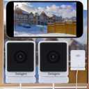 Swingers 3MP 2K Window Camera,2.4GHz & WiFi Indoor Cameras for Home Security with Phone app,Person & Motion Detection,Night Vision,Easy & Quick Install (2 Pack) (White)