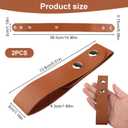 2 Pcs Cowhide Leather Whip Holster, Authentic Full Grain Belt Holder for Bullwhip, Handmade Western Style Holster Loop for Horse Riding, Costume and Daily Use, Brown