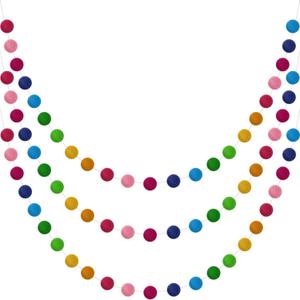 Boao 3 Pieces Wool Felt Ball Garland Colorful Pom Pom Garland Handmade 6.5 Feet Long 24 Balls Felt Banner for Wall Christmas Tree Decoration (Rainbow)