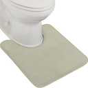 GORILLA GRIP Thick Memory Foam Toilet Rug for Bathroom, U Shaped Washable, Soft Absorbent Velvet Topside Floor Mats, Machine Wash, Cushioned Luxury Mat Rugs for Bath Room, 22.5 x 19.5, Sage
