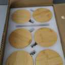 LANDNEOO 6 Pack 14oz Vintage Glass Coffee Mugs with Bamboo Lids and Spoons, Green Embossed Drinking Glasses for Iced Coffee, Tea, Latte