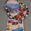 WERNNSAI Race Car Party Supplies - 48PCS Checked Racing Party Plates Napkins Disposable Tableware Set Race Car Birthday Decorations for Boys Birthday Baby Shower Decorations Serves 16 Guests