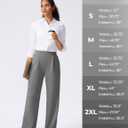 Wide Leg Pants for Women High Waist Relaxed Dress Pants with Pockets 30" (Gray, L)