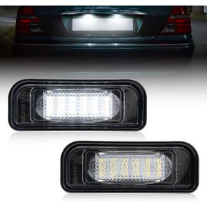 NJSBYL LED License Plate Lights for Mercedes-Benz w220 S350/S600/S430/S500/S65 AMG/S55 AMG Xenon White LED Rear License Plate Lamps Built-in Canbus Error-Free