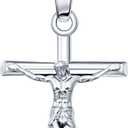 HELLOICE Crucifix Cross Necklace 18K Gold Plated Cross Pendant with 3mm 22" Rope Chain for Men Women