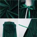 Cape for Kids, Boys and Girls Velvet Cloak with Hood, Halloween Costume Cape, Masquerade, Witch, Wizard (M/31.5inch,Fit for 5-7Years, Green)