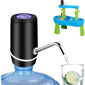 Water Dispenser for 5 Gallon Bottle, Electric Water Pump for 5 Gallon Jug with Switch and USB Charging, Portable Automatic Water Jug Dispenser for Camping, Travel, Home, Kitchen, Office (Black)