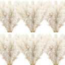 30pcs 46 Inch Natural Pampas Grass Decor Bulk, Fluffy Tall Dried Pampas Grass Bouquet for Floor Vase, Wedding Floral Arrangements, Party, Farmhouse, Boho Home Decor (Beige White) (White)