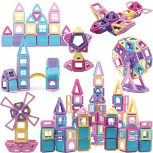 ASOK 129PCS Magnetic Building Blocks Kids Preschool STEM Educational Toys for Age 3+ 4 5 6 7 8 Boys Girls Gifts