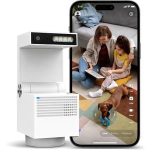 Genie S 2.5K HD Indoor Security Camera with No Monthly Fee, 64GB Built-in Storage2-Way Audio, Privacy Protection, Motion Tracking for Baby & Pet, 350 Pan & 135 Tilt, Compatible with Alexa