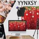 YYNXSY Fabric Red Merry Xmas Background Christmaspodcast Backdrop for Winter New Year Eve Photography Family Party Birthday Glitter Bokeh Sparkle Baby Shower Decoration Photo Booth Props 7X5FT YY-3570