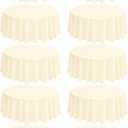 10 Pack Round Tablecloths - 120 Inch Beige Polyester Cover, Stain and Wrinkle Resistant Washable Fabric Cloth for Wedding Banquet Parties