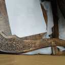 SideTable in Solid Wood With Hand Carving,End Table, 4Leg Table 18x22 Burnt