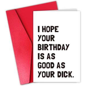 Dirty Birthday Card for Husband Boyfriend, Funny Birthday Card from Wife Girlfriend, Rude Birthday Gift (#1)