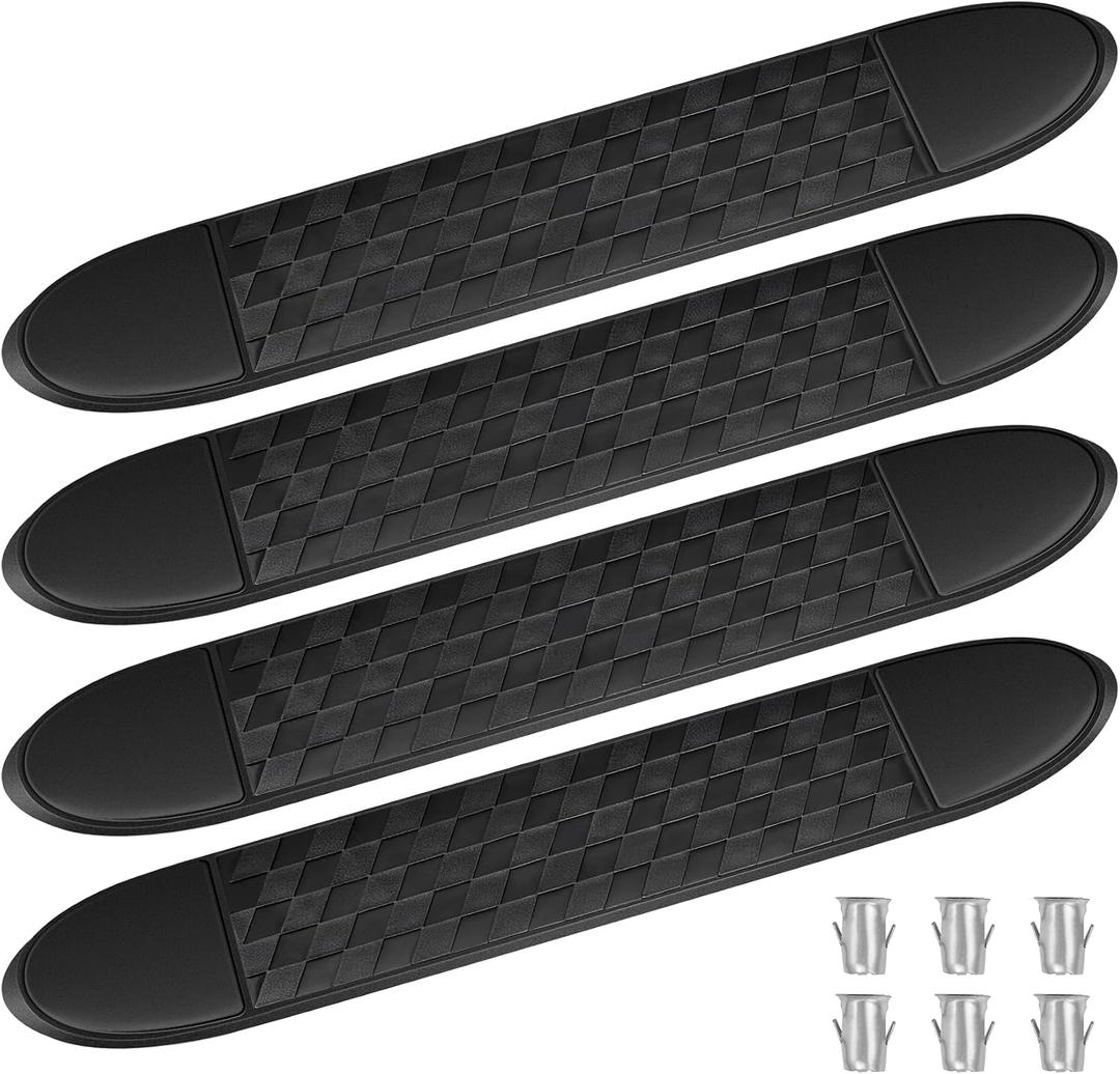 4" Nerf Bar Replacement Pads with 6 Holes, 24" X 4" Non-Slip Replacement Step Pad Compatible with Popular 4" Oval Tube Nerf Bars, 4 Pack. Easy InstallationVerify Tube Size & Hole Spacing!