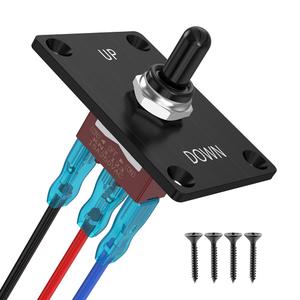 Momentary Toggle Switch, MecRecare 3 Pin SPDT (ON)-Off-(ON) 30A/12VDC 3 Way Heavy Duty Waterproof Toggle Switch with Mounting Panel for Auto Boat Marine