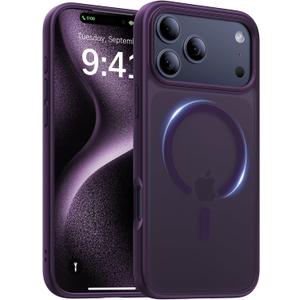 Magnetic for iPhone 17 Pro Max Case,[Anti-Slip][Compatible with MagSafe][Military Grade Drop Protection] Shockproof Protective Translucent Phone Case for iPhone 17 Pro Max Case,Deep Purple