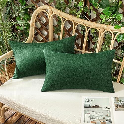 Woaboy Set of 2 Green Outdoor Waterproof Throw Pillow Covers Decorative Farmhouse Linen Pillowcases Solid Cushion Cases for Patio Tent Balcony Couch Sofa Livingroom 12x20 inch Woaboy Set of 2 Green Outdoor Waterproof Throw Pillow Covers Decorative Farmhouse Linen Pillowcases Solid Cushion Cases for Patio Tent Balcony Couch Sofa Livingroom 12x20 inch