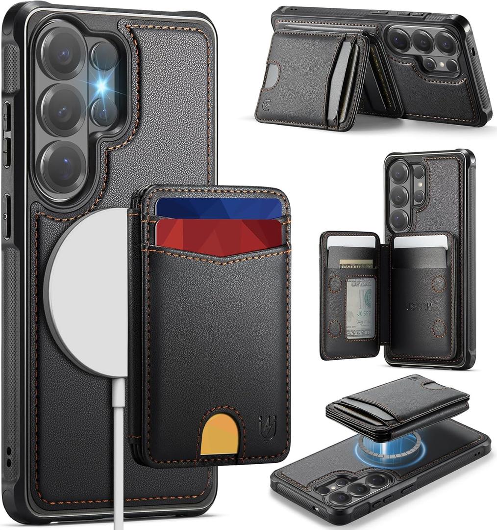 for Samsung Galaxy S26 Ultra Case Wallet Compatible with Magsafe, RFID Blocking Magnetic Card Holder 2 in 1 Detachable Kickstand Shockproof Phone Case for Galaxy S26 Ultra 6.9" Black