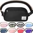 DMLuna Small Crossbody Bags for Women Trendy, Lightweight Fanny Pack for Women & Men, Mini Belt Bag, Waist Bag with Adjustable Strap for Running Workout Traveling, Black