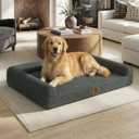 Sytopia 42 Inch Indestructible Dog Beds for Large Dogs, Big Chew Proof Orthopedic Egg Crate Foam Pet Bed with Washable Removable Cover and Anti-Slip Bottom, Black