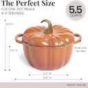 Larder & Vine 5.5 qt Pumpkin Enameled Cast Iron Dutch Oven Pot, Harvest