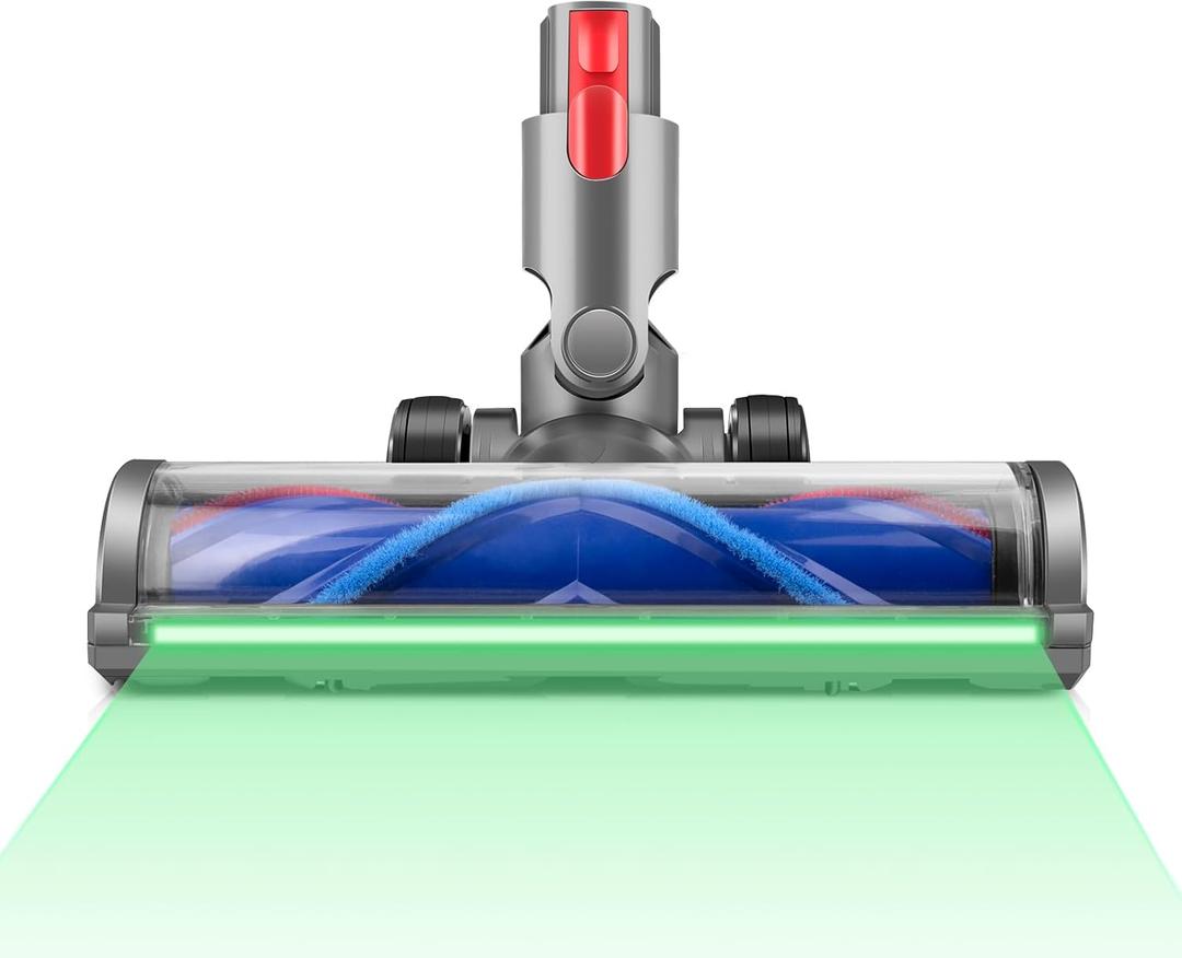E.LUO Direct Drive Green Light Brush Head of Vacuum Cleaner,Vacuum Motorhead Suitable for Dyson V7 V8 V10 V11 V15 Models Dyson Replacement Parts Accessories for Carpet Floor Clean