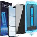2-Pack Privacy Screen Protector for iPhone Air 6.5-inch, 9H Tempered Glass, Full Coverage, Anti-Fingerprint, Auto Dust-Elimination, No Bubble, Easy Installation