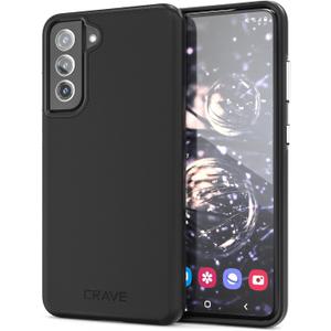 Crave for Galaxy S21 FE Case, Shockproof Protection Dual Layer for Samsung Galaxy S21 FE 5G (6.4 inch) - Black