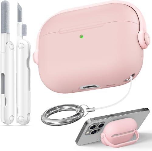 Wowwat for Airpods Pro 3 Case,Safety Lock Cases for Apple Airpod Pro 3 (2025) , Drop Protection Air pods Pro3 Case Cover for Men for Women with Keychain,Cherry Blossom Pink