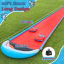 406.56FT Heavy Duty Slip and Slide with Sprinkler and 2 Boards, Slip Splash and Slide with 3-Way Water Sprinkler, Giant Lawn Water Slide for Outdoor Backyard Lawn Kids Teens and Adults (Blue & Red)